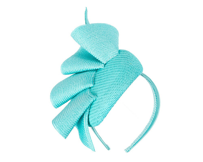 Turquoise pillbox fascinator by Fillies Collection S259 - Image 2