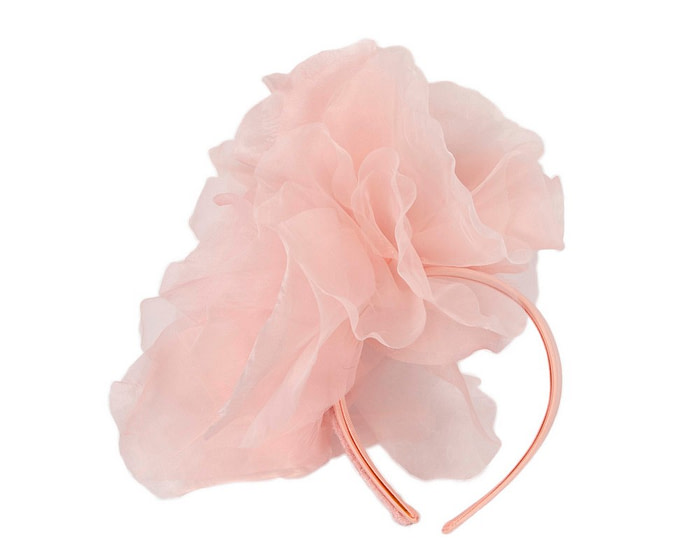 Large pink silk flower fascinator by Fillies Collection - Image 4