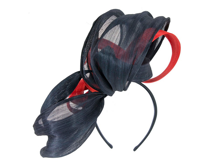 Large Navy & Orange fascinator by Fillies Collection - Image 6