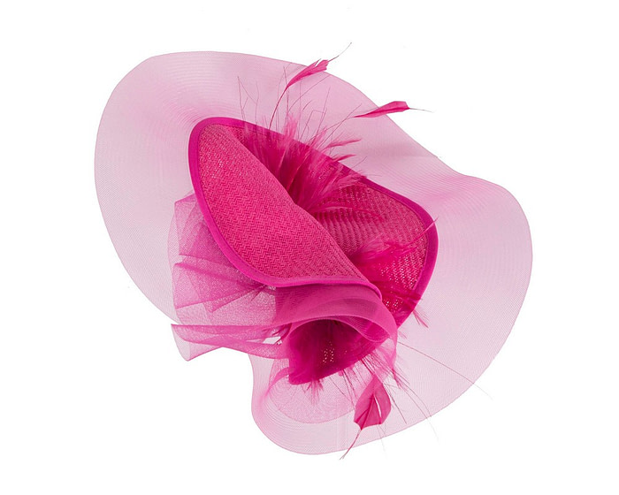 Tall fuchsia fascinator by Fillies Collection - Image 3