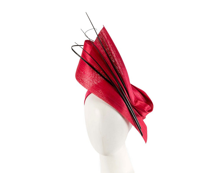 Edgy red & black fascinator by Fillies Collection