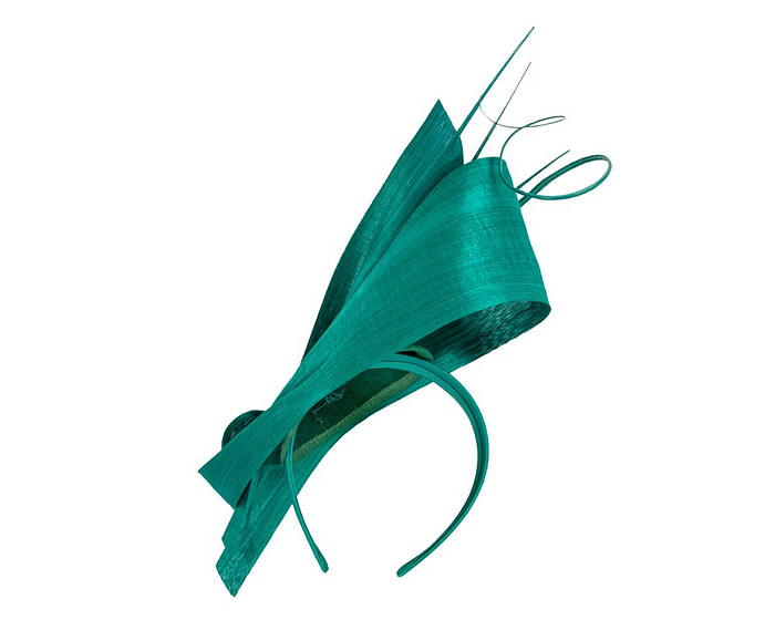 Edgy teal green fascinator by Fillies Collection - Image 4