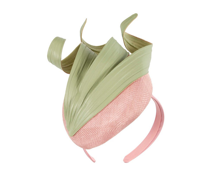 Pink & green spring racing fascinator by Fillies Collection - Image 2