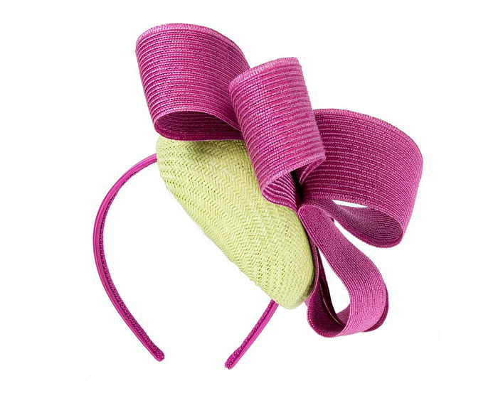 Lime & Fuchsia pillbox fascinator by Fillies Collection - Image 6