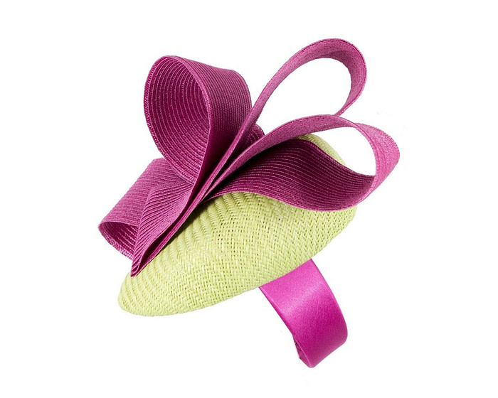 Lime & Fuchsia pillbox fascinator by Fillies Collection - Image 3