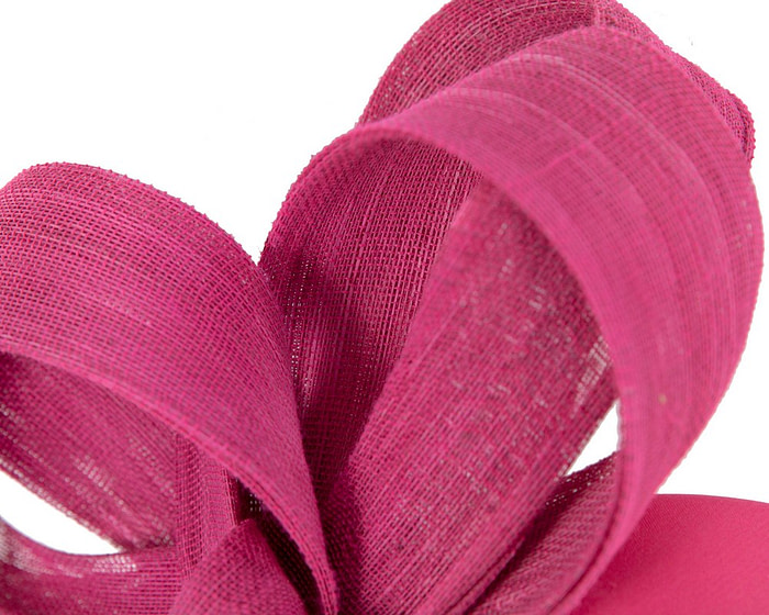 Fuchsia abaca loops racing fascinator by Fillies Collection - Image 3