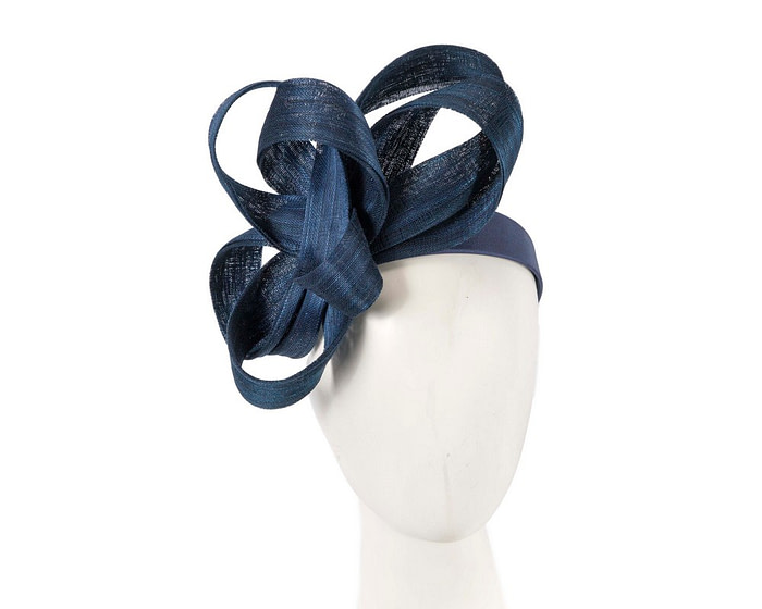 Navy abaca loops racing fascinator by Fillies Collection - Hats From OZ