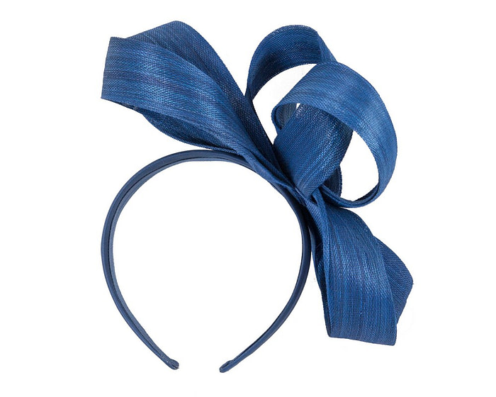 Royal blue abaca loops racing fascinator by Fillies Collection - Image 4