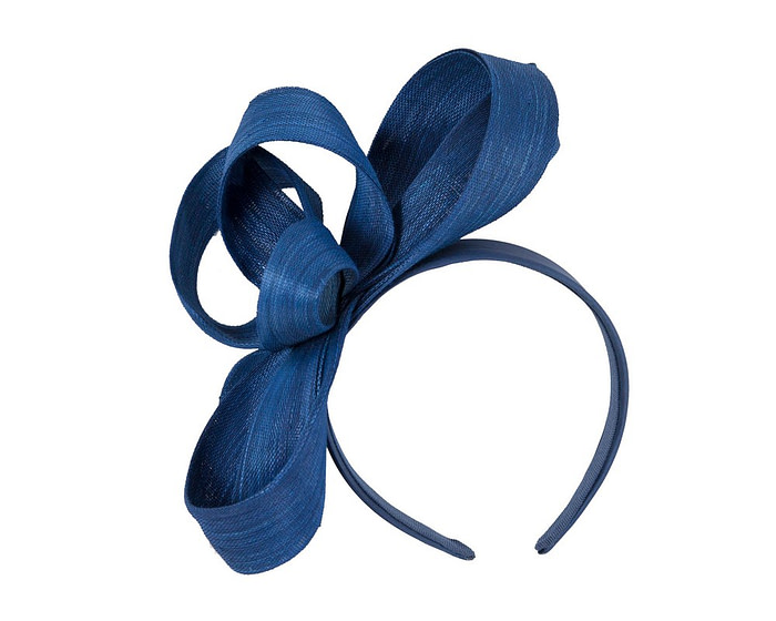 Royal blue abaca loops racing fascinator by Fillies Collection - Image 2