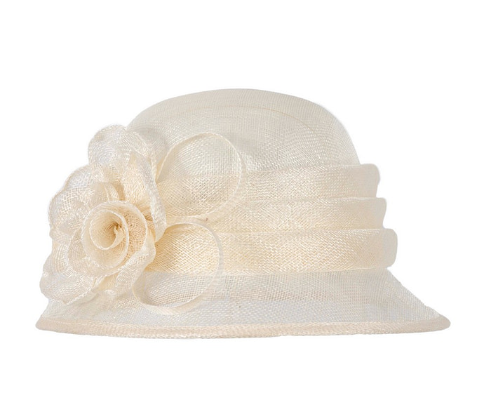 Cream Ladies Cloche Racing Hat by Max Alexander - Image 2