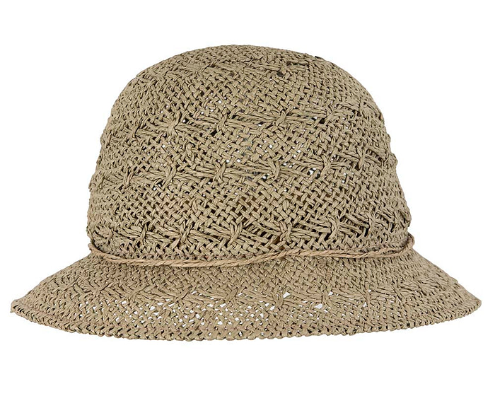 Crocheted olive cloche hat - Image 2