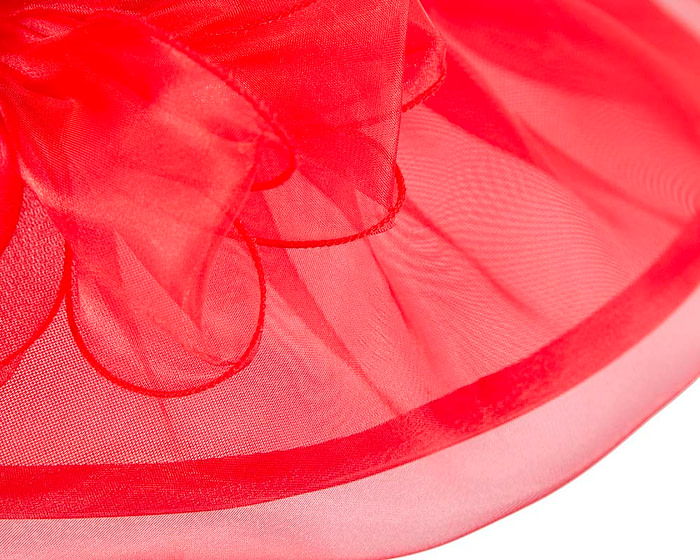 Large Red Organza Racing Hat - Image 5