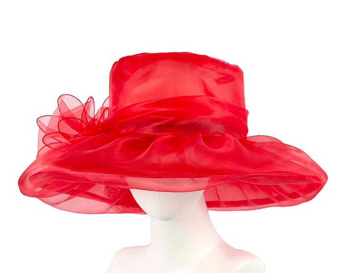 Large Red Organza Racing Hat