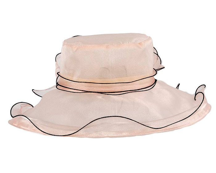 Large Pink Organza Racing Hat - Image 2