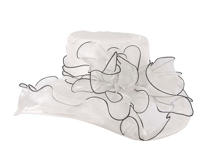 Large White Organza Racing Hat SP505 - Image 6