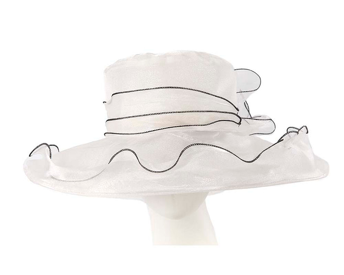 Large White Organza Racing Hat SP505