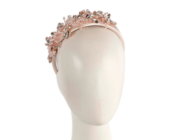 Rose Gold crystals fascinator headband by Cupids Millinery