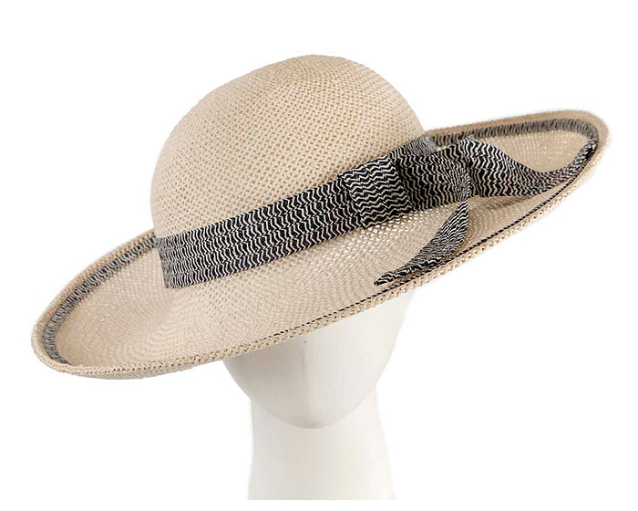 Wide brim summer racing hat by Cupids Millinery