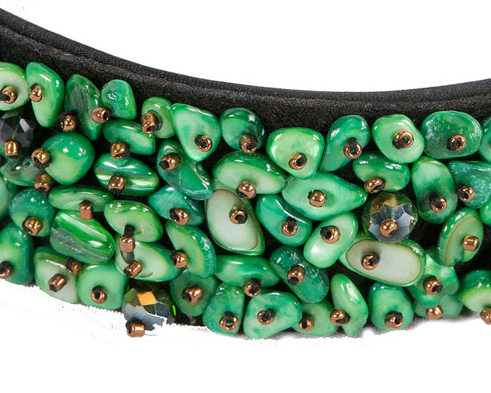 Green stones fascinator headband by Max Alexander - Image 3