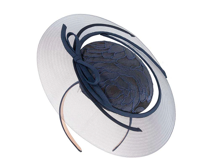 Exclusive navy cocktail hat by Cupids Millinery - Image 2