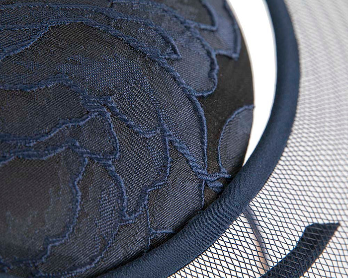 Exclusive navy cocktail hat by Cupids Millinery - Image 3