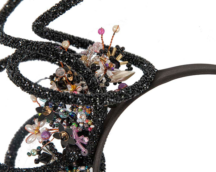 Exclusive black racing fascinator by Cupids Millinery - Image 3