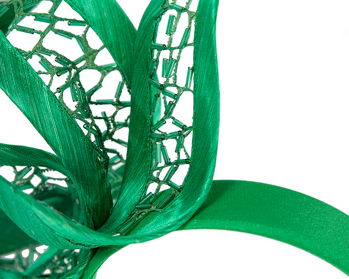 Exclusive green fascinator by Cupids Millinery Melbourne - Image 3