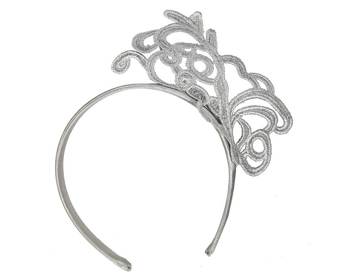 Silver lace fascinator - Image 2