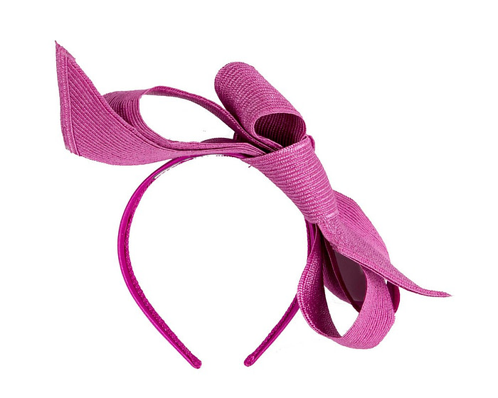 Large fuchsia bow racing fascinator by Max Alexander - Image 4