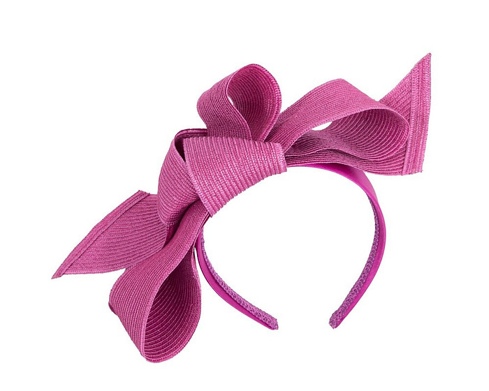 Large fuchsia bow racing fascinator by Max Alexander - Image 2