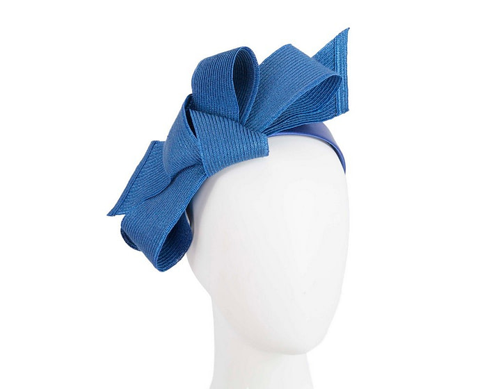 Large royal blue bow racing fascinator by Max Alexander