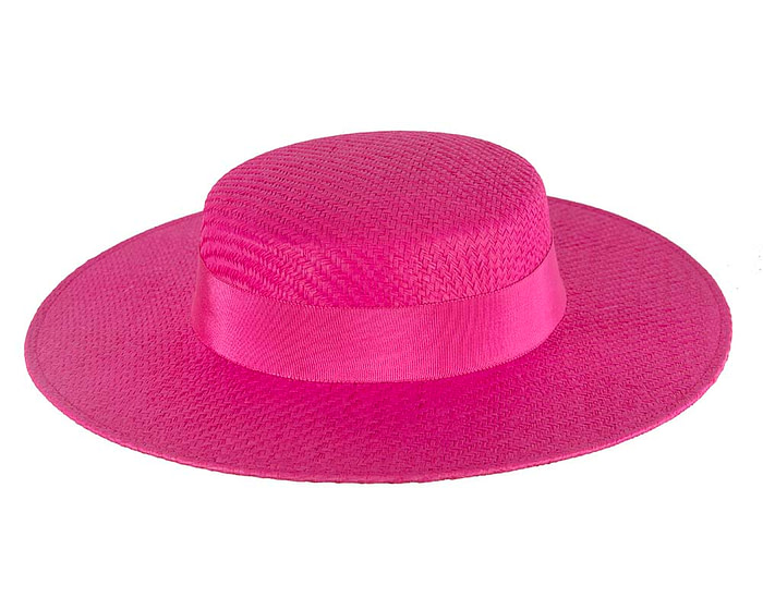 Fuchsia boater hat by Max Alexander MA867 - Image 5