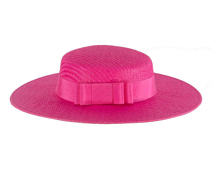 Fuchsia boater hat by Max Alexander MA867 - Image 3