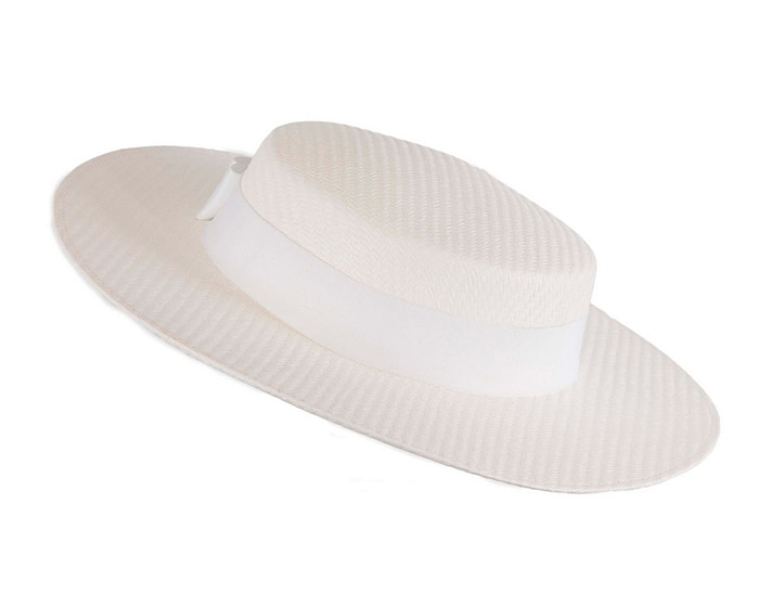 White boater hat by Max Alexander MA867 - Image 2