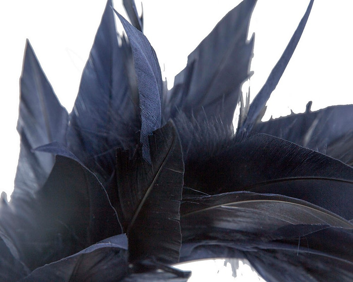 Navy feather fascinator headband by Max Alexander - Image 3