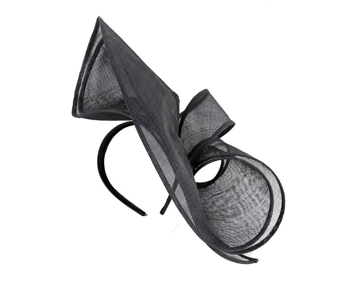 Large black sinamay fascinator by Max Alexander MA904 - Image 2