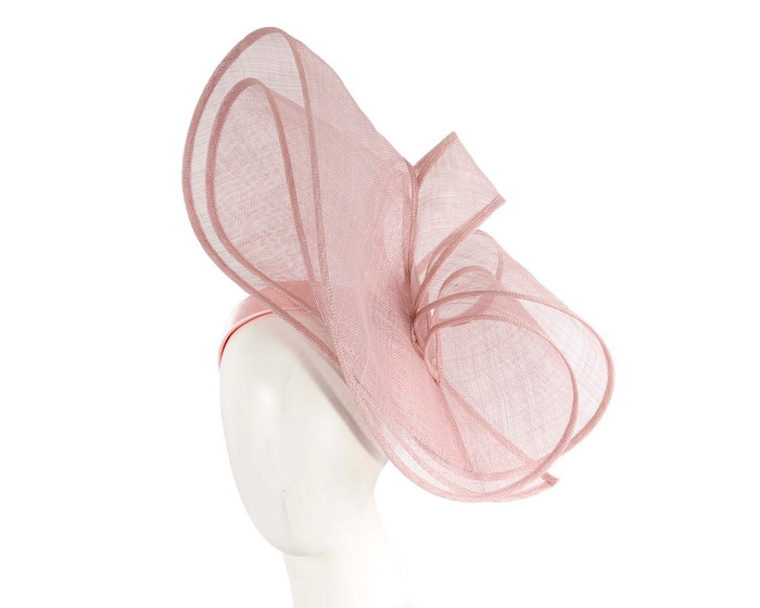 Large dusty pink sinamay fascinator by Max Alexander MA904