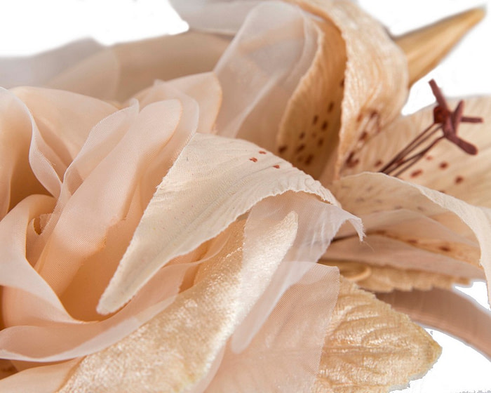 Large Nude flower fascinator by Max Alexander - Image 3