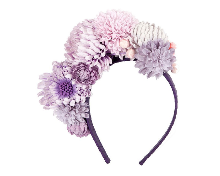 Multi-tone lilac flower fascinator headband - Image 2