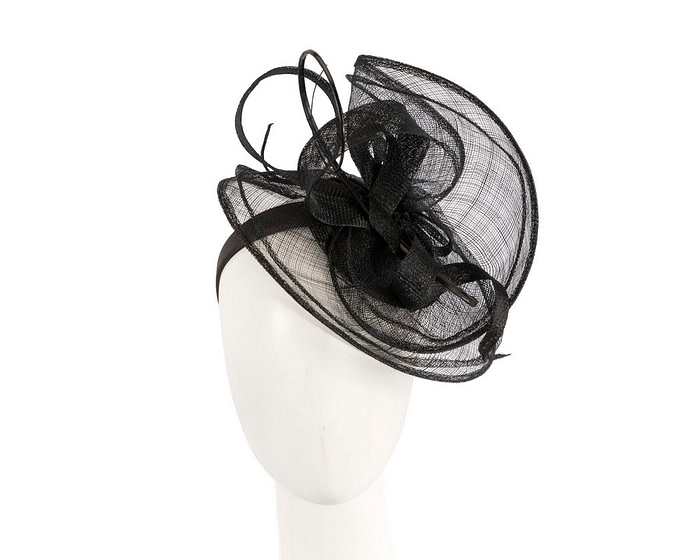 Large black sinamay fascinator by Max Alexander MA913