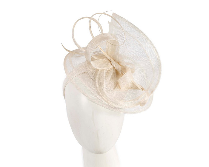 Large cream sinamay fascinator by Max Alexander MA913