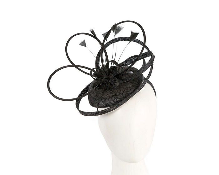 Black fascinator with feathers by Max Alexander