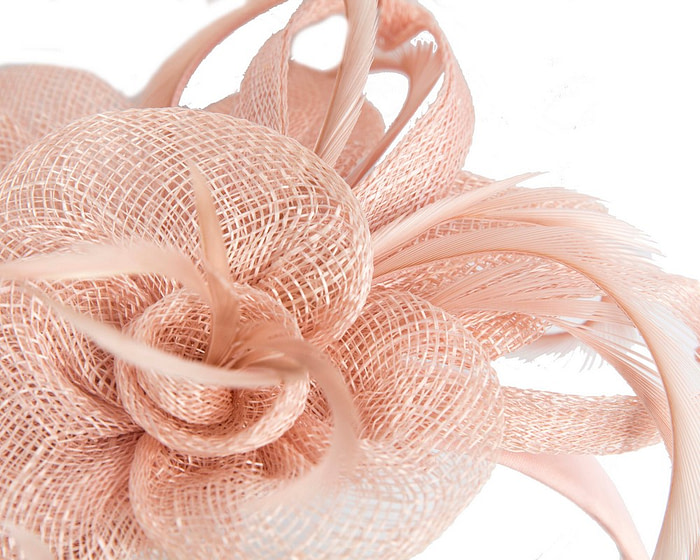 Blush sinamay flower fascinator by Max Alexander - Image 3