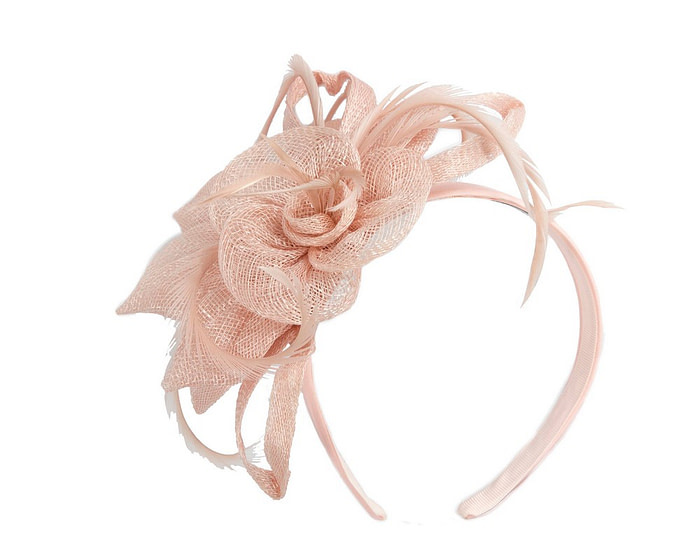 Blush sinamay flower fascinator by Max Alexander - Image 2