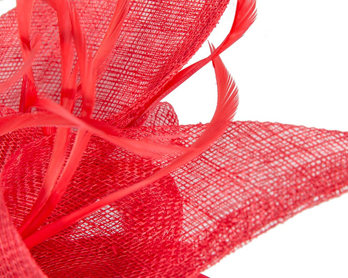 Red sinamay fascinator by Max Alexander - Image 3