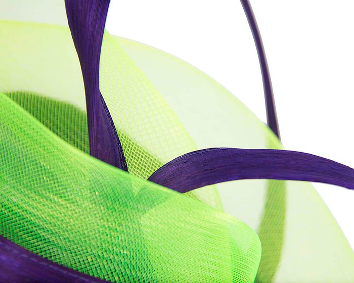 Purple & lime fascinator for Melbourne Cup and races - Image 5