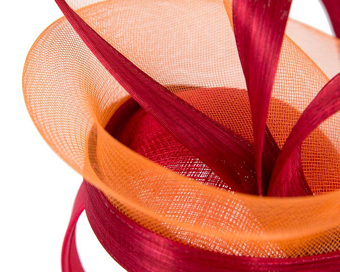 Orange red fascinator by Fillies Collection - Image 5