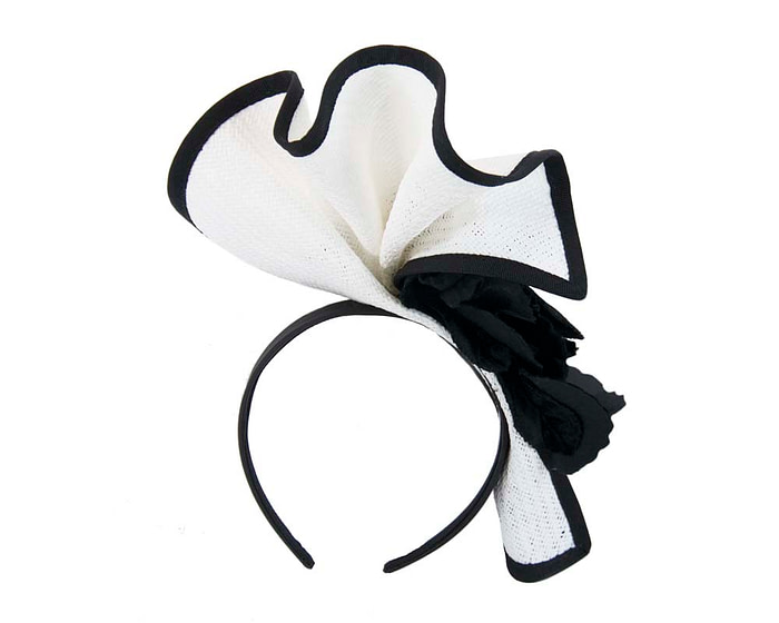 White & Black Melbourne Cup races fascinator by Fillies Collection - Image 4