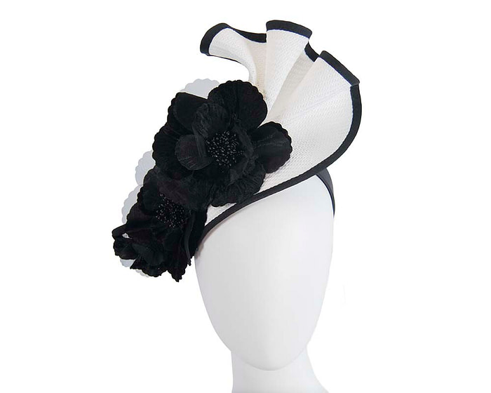 White & Black Melbourne Cup races fascinator by Fillies Collection