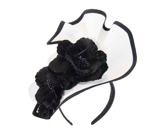 White & Black Melbourne Cup races fascinator by Fillies Collection - Image 2